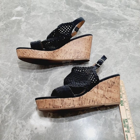 Jelly Pop Comfort Fit Hestia Stacked Cork Wedge Slingback Sandals SZ 11 - Picture 4 of 7